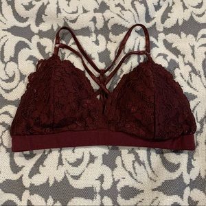 Maroon Lace Bralette
